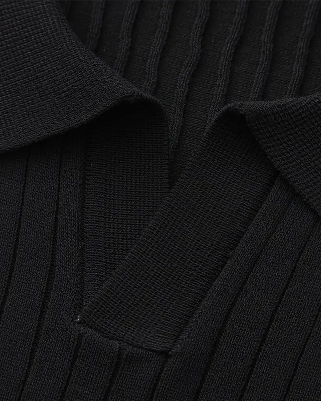 Polo Côtelé Premium – Élégance Texturée